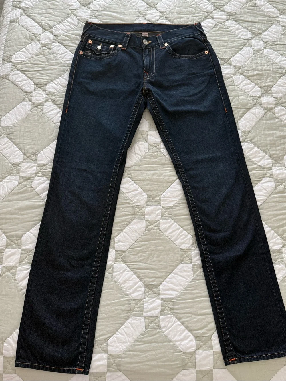 True Religion Dark Indigo Straight-Leg Jeans - Size 32 - Like New
